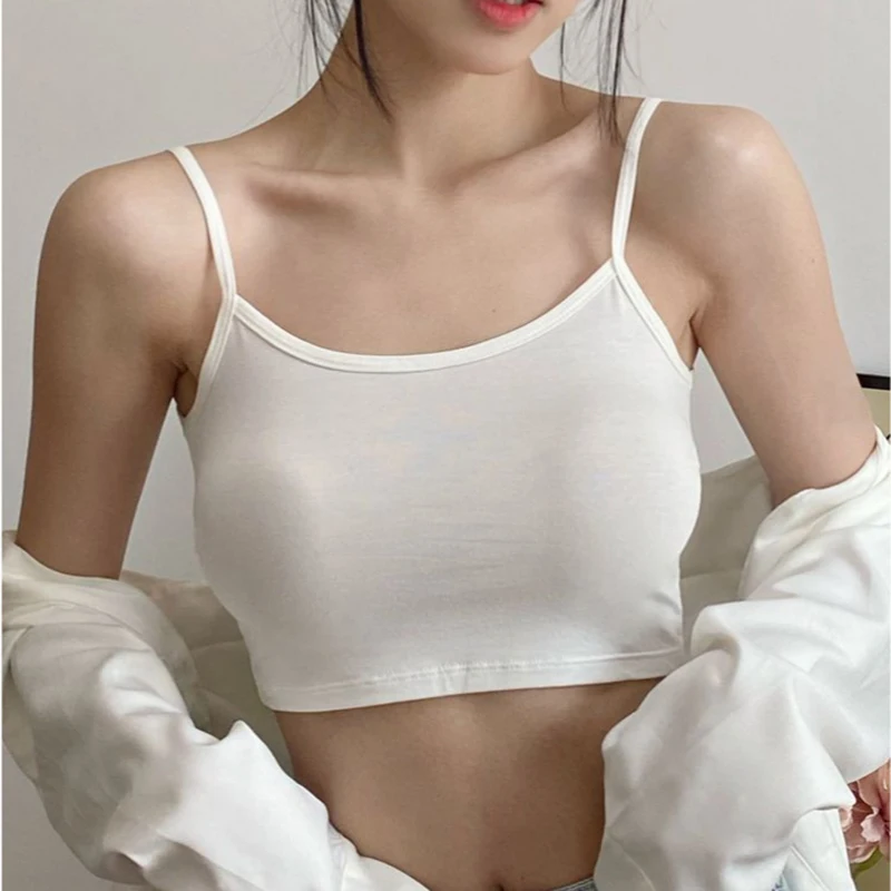 Girl Bra Crop Top Underwear Vest Puberty Sport Training Bras Solid Color Streetwear Tube Top For Girl