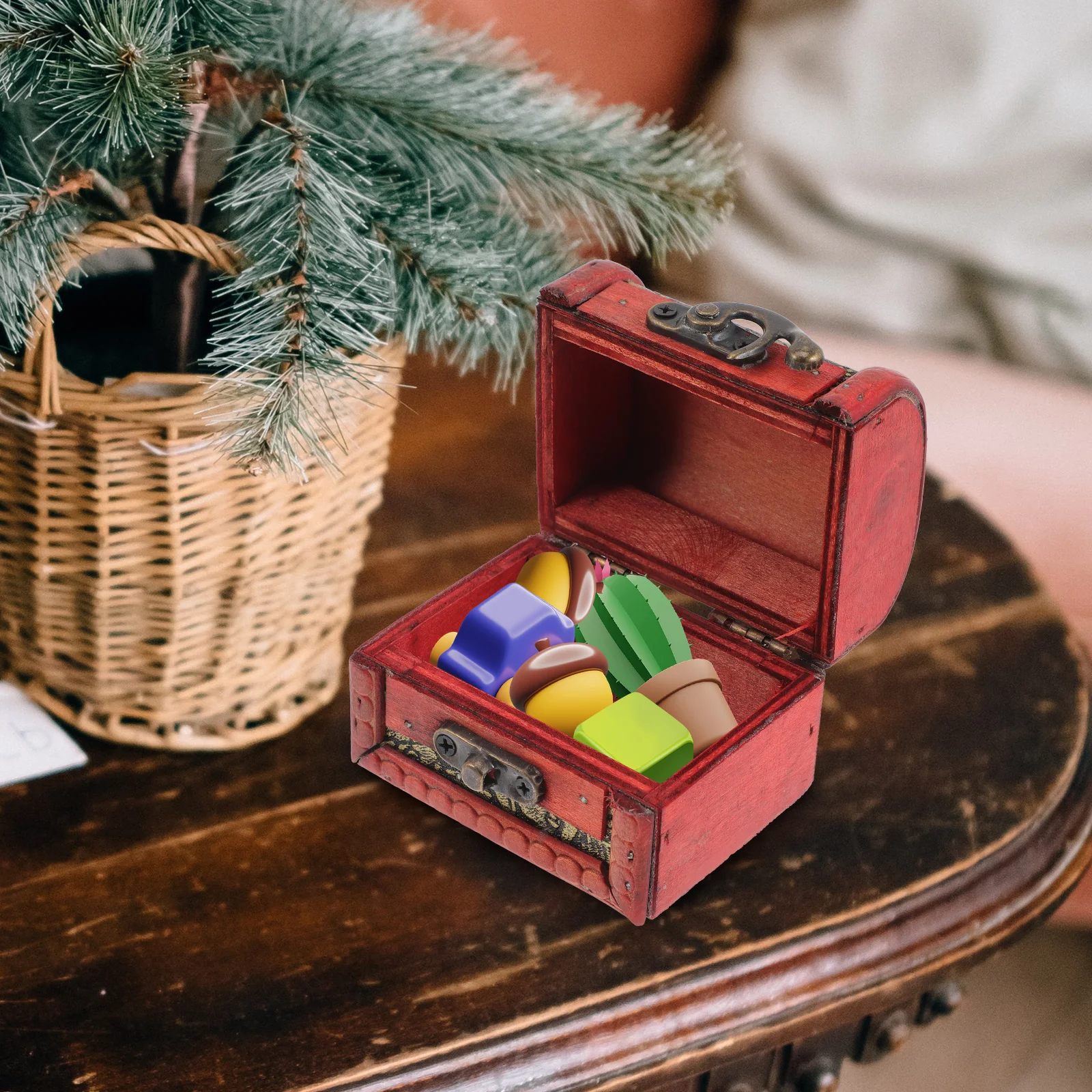 

Vintage Wooden Candy Box Retro Small Wood Jewelry Organizer Christmas Treats Box Party Favor Retro Wood Boxes Party Favor