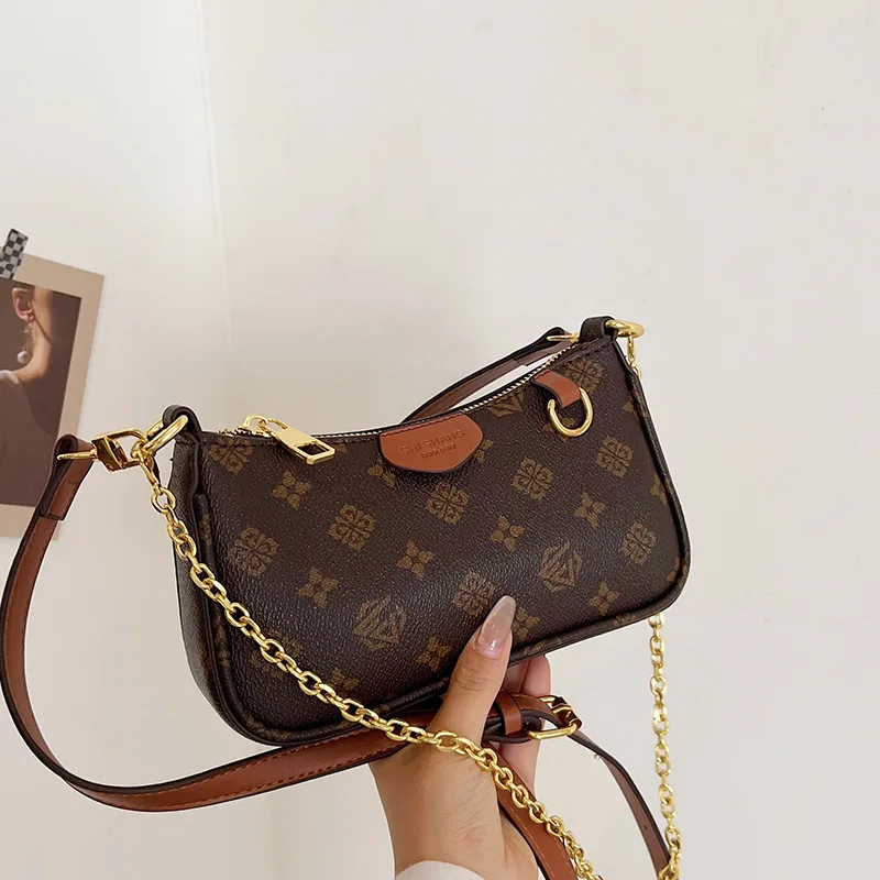 Fashionable Women'S Chain Shoulder Bag Vintage Designer Women'S Underarm Bag Handbags Classic Printed Leisurely Crossbody Bag