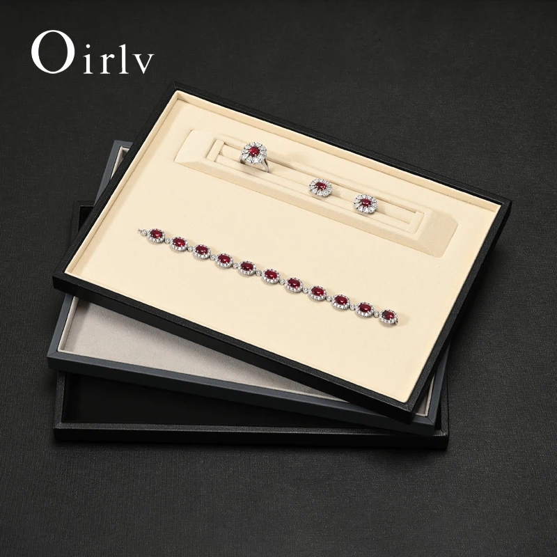 oirlv-multi-function-pu-leather-jewelry-display-tray-ring-earrings-bracelet-necklace-pendant-plate-showcase-jewelry-holder