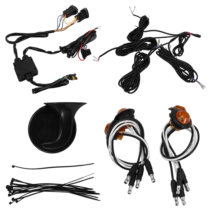 

UTV Turn Signal Kit,UTV ATV Street Legals Turn Signals, 110D Horn, Plug And Play Signal Light Kit,Horn Turn Signal-AD39