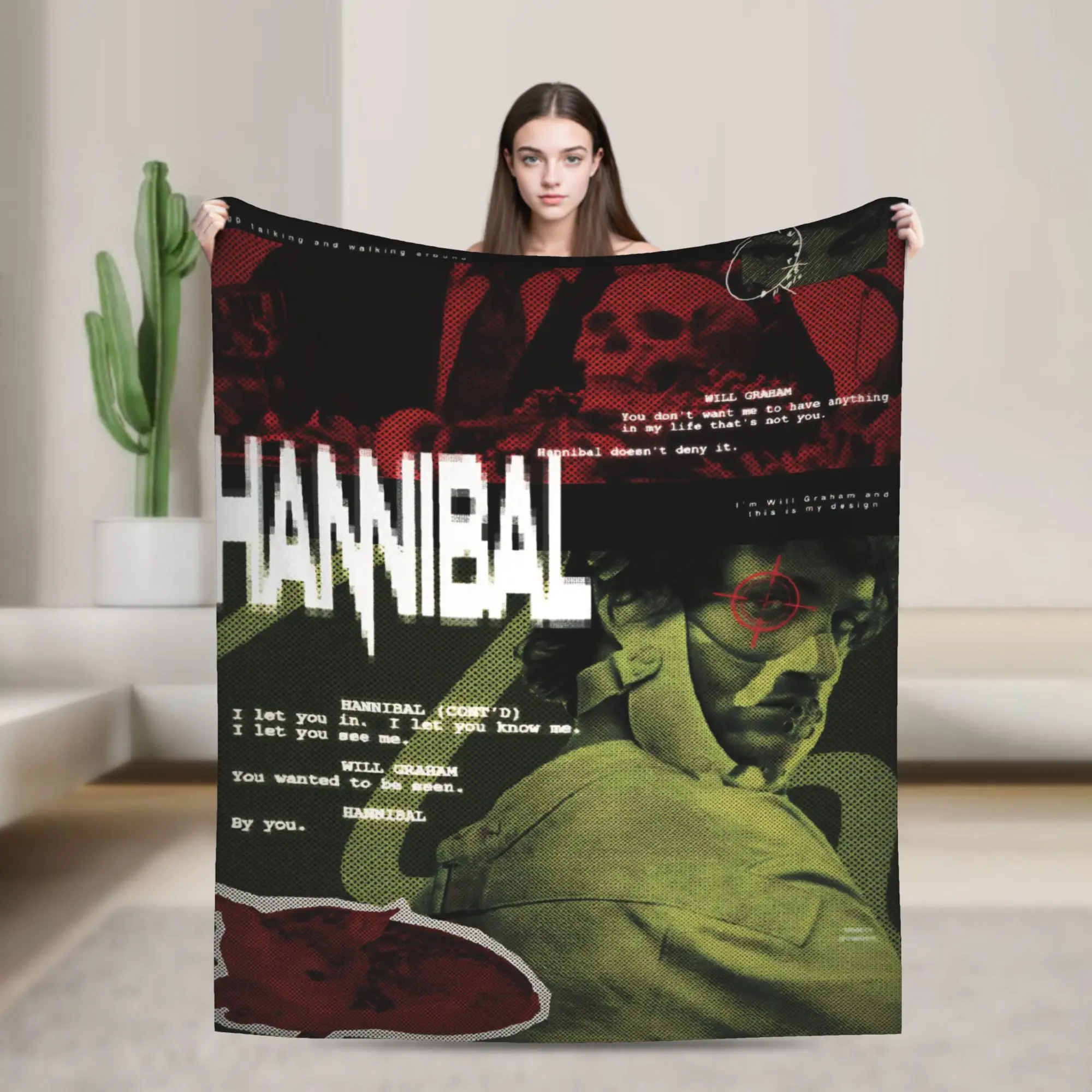 Comfortable Hannibals movie Blanket Stuff Bed Decorative  Throw Blanket Soft Fleece for Couch