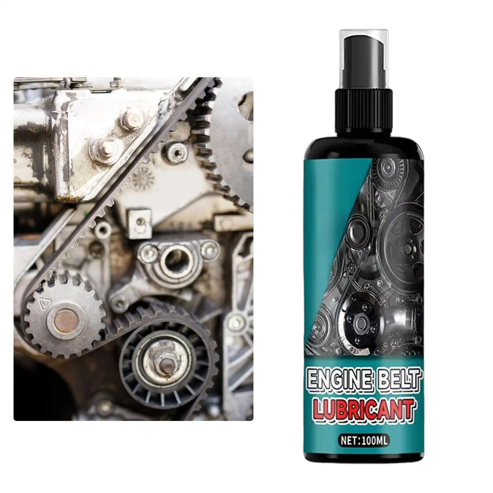 100ml Car Squeak Belt Dressing Spray Quick-Dry Belt Dressing Noise Reduction Lubricant for Timing Drive Rubber AC Compressor