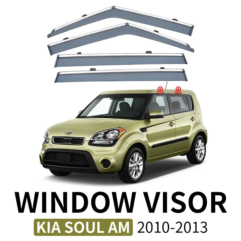 For  KIA SOUL AM  Window visor Weather Shield Side Window Deflector Car windshield weather shield Car accessories