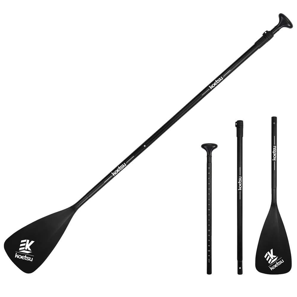 

3-Piece Kayak Boat Paddle Adjustable Length Detachable SUP Paddle Aluminum Alloy Single Head Paddle for Outdoor Water Sports