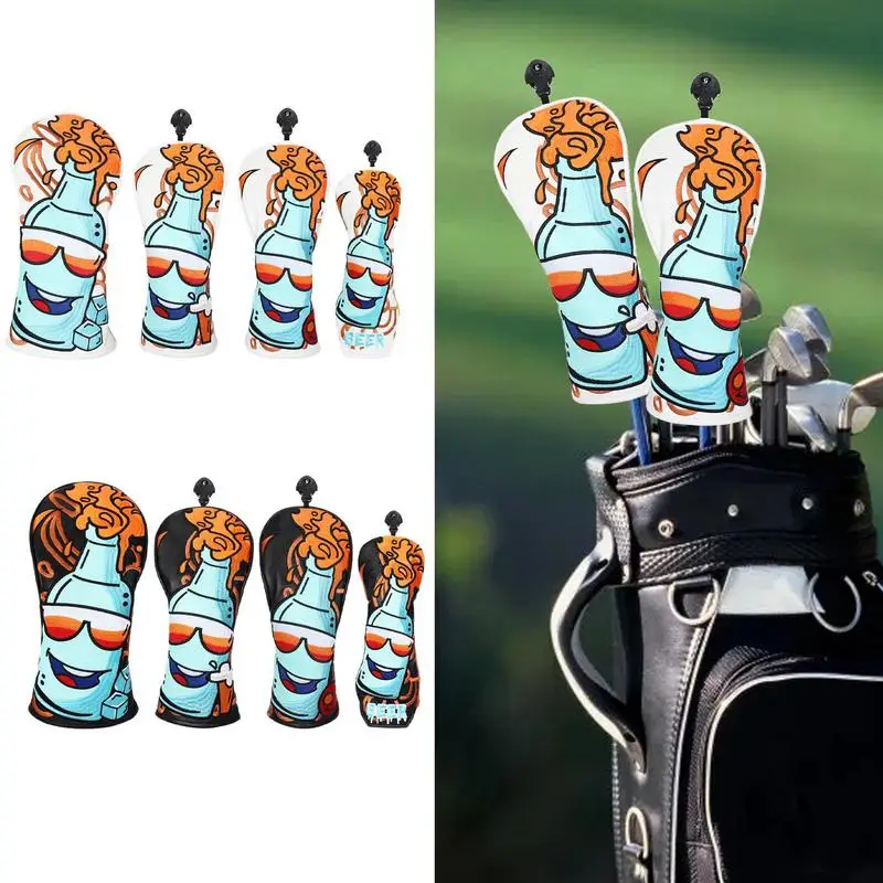 Beer Patterned Golf Club Head Cover Waterproof Durable Weather Resistant Protection Golf Woods Fashion Head Covers Accessories