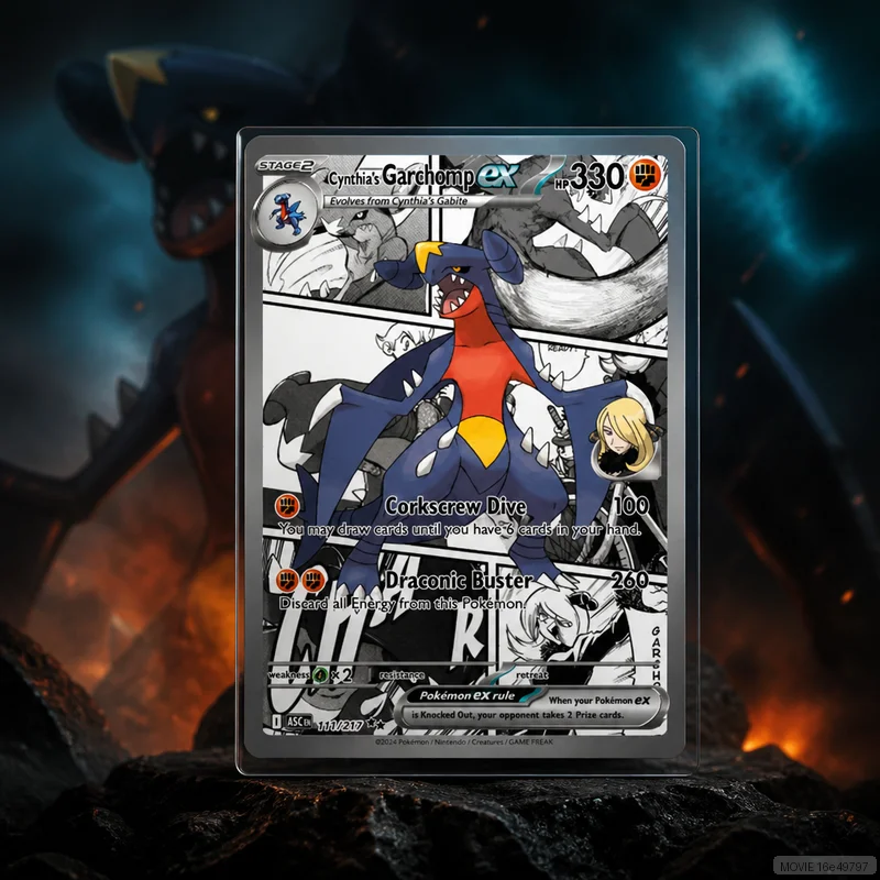 Cynthia's Garchomp ex 111/217 en DIY  Collection Cards Self Made Single Card Classic Game Anime Card Gift Toy 5PCS 10PCS Set