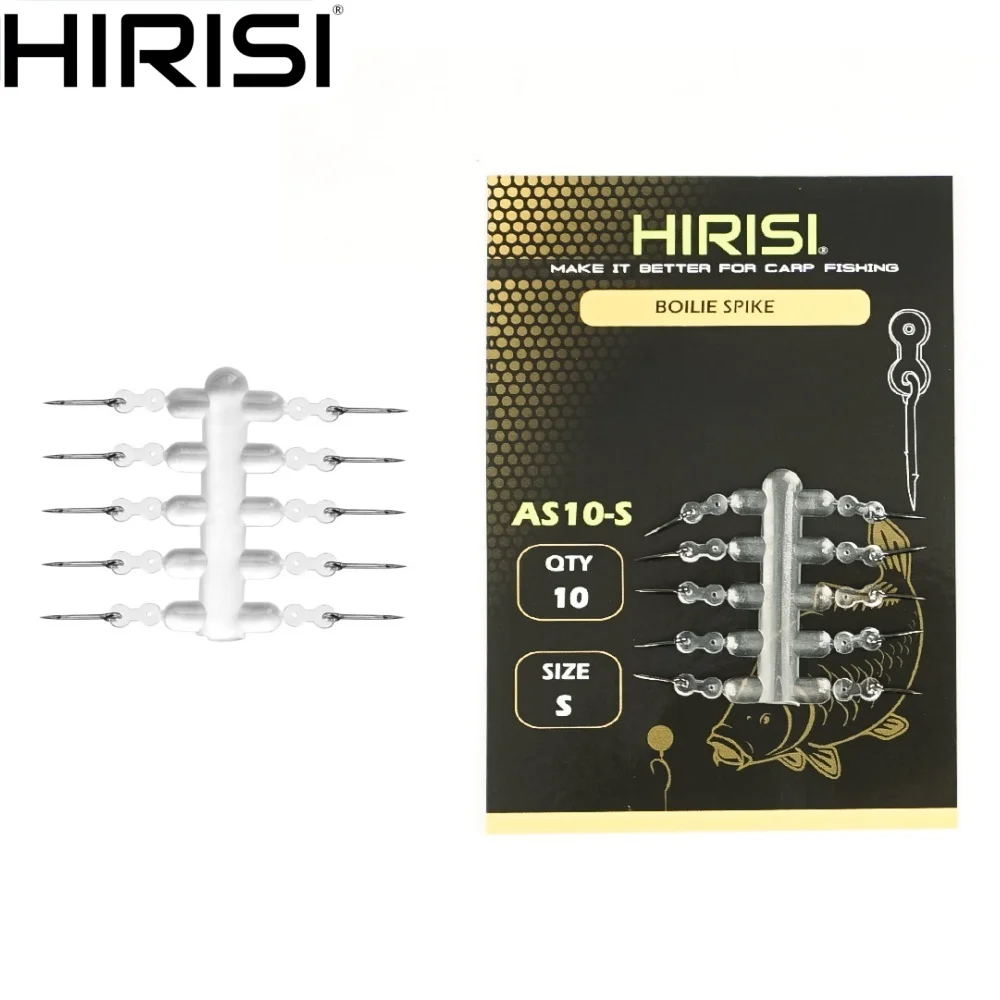 

Hirisi 10pcs Rubber Bait Spike Pins with Clear Stops Corn for Carp Fishing Rigs