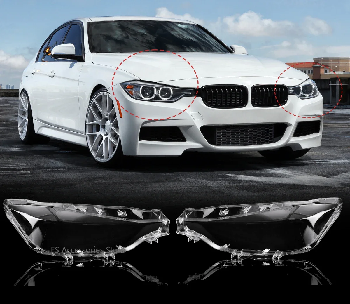 Headlight Cover For Bmw F30 F31 3 Series 2016-2019 Car Headlight Lens Glass Lampshade LED Headlight Lamp Lens Shell Kit 1 Pair