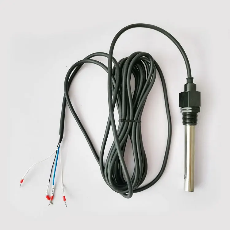 Water Conductivity TDS Sensor Probe 1/2 NPT Thread Stainless Steel Automatic Temperature Compensation IP68 Protection 5M Cable