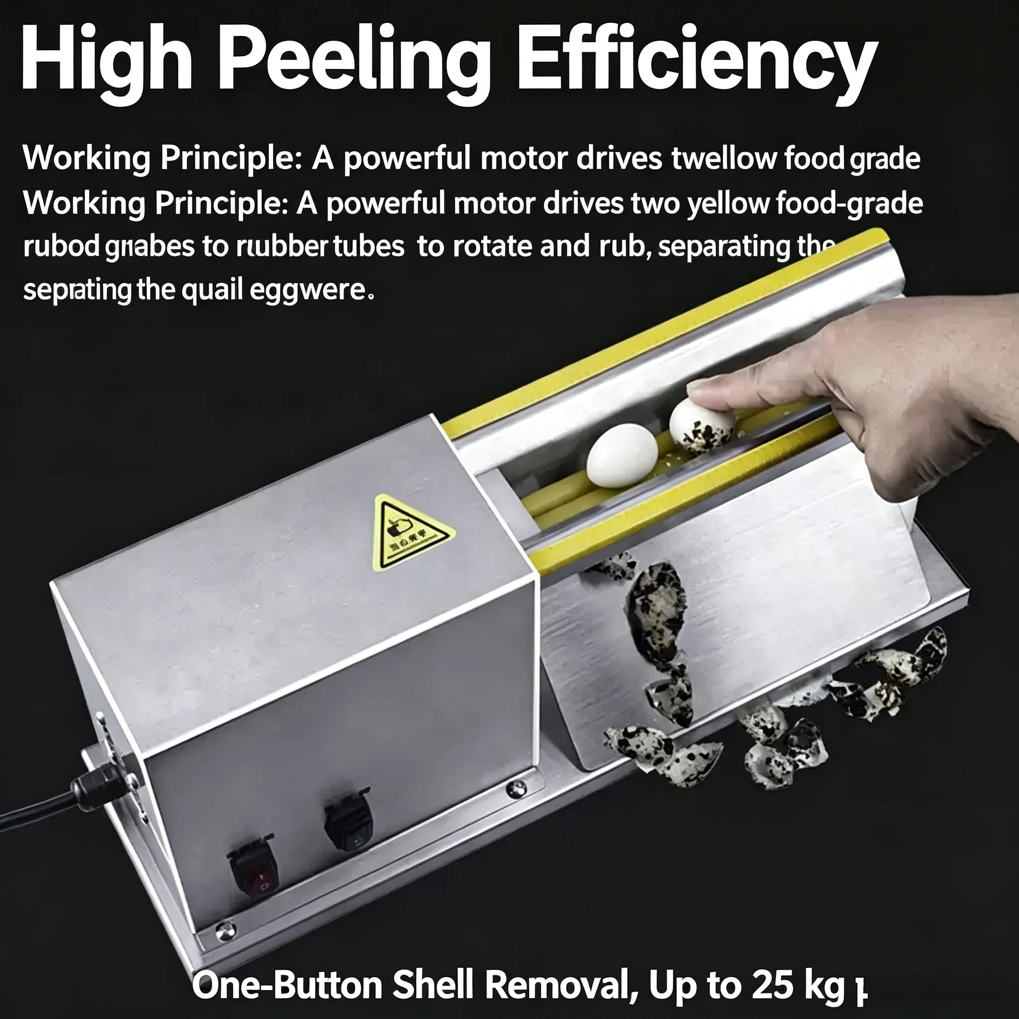 Automatic Electric Quail Egg Peeler Machine, Household Commercial Quail Egg Shell Remover, Bird Egg Shelling Tool