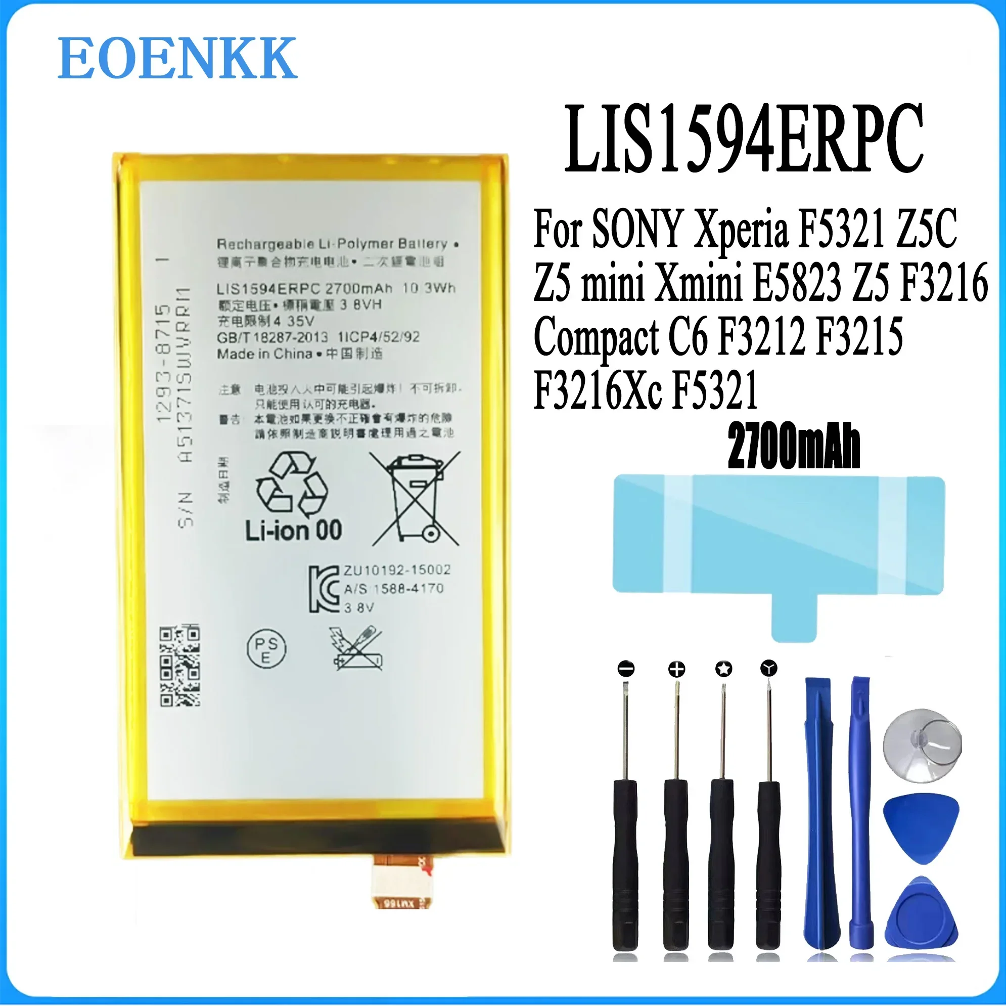 

LIS1594ERPC Battery For Sony Xperia X Compact Z5 compact Z5c Z5 Mini E5823 E5803 XA Ultra C6 F3216 F3215 F5321 Original Capacity