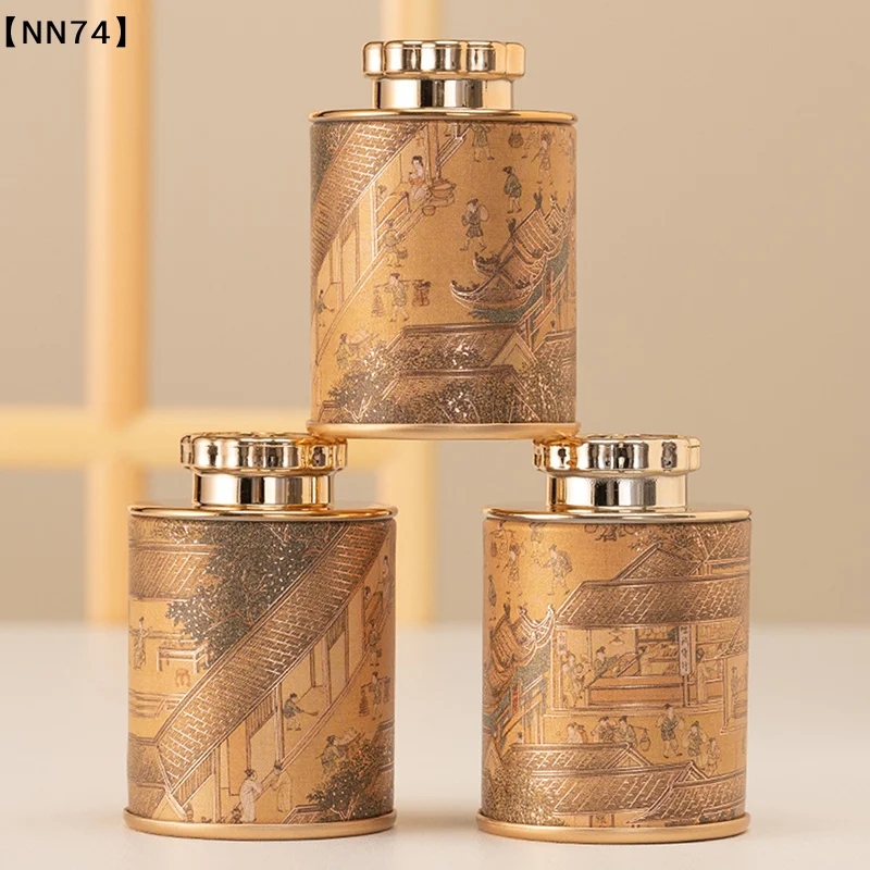NEW Mini Empty Tea Tin Can Household Green Black Tea Sealed Jar Portable Travel Small Tea Packaging Box Paper Storage Can[J]【W4】