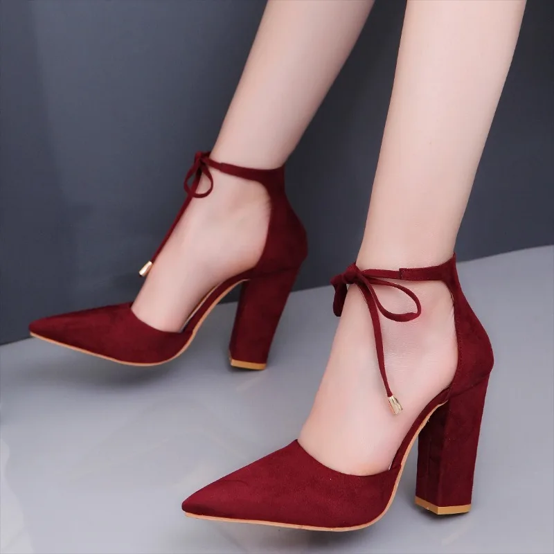 

French high heels,women's thick heels,summer new bridesmaid shoes,design sense, niche temperament,socialite single women's shoes