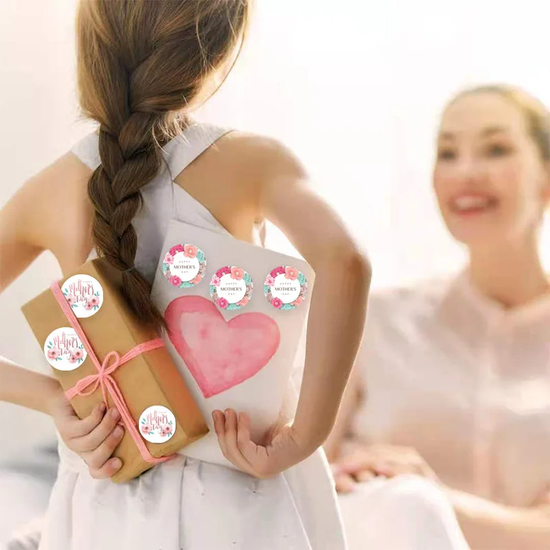 50-500pcs Mother's Day Decoration Thanksgiving Gift Series Sticker Labels