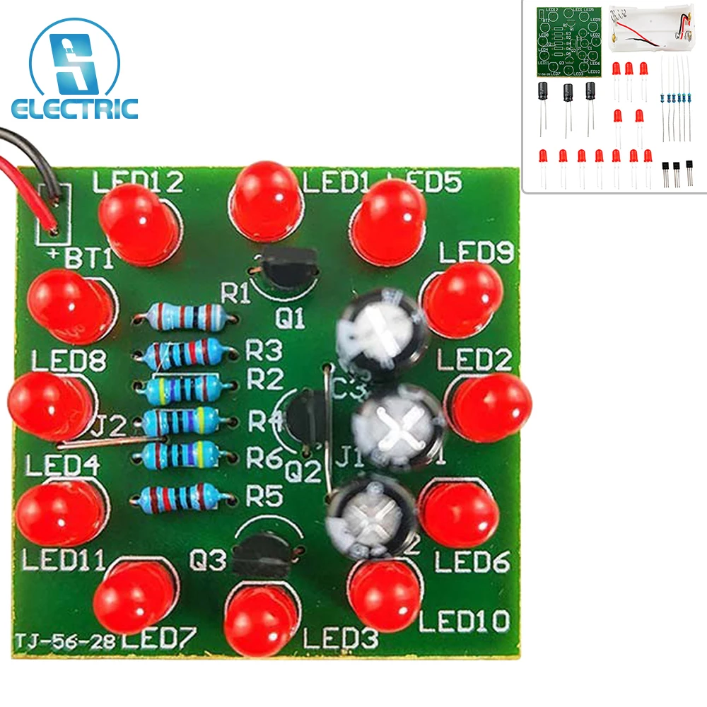 

DIY Soldering Kit LED Circular Lamp Suite Light Fun Electronic Parts for DIYers LED Continuously Emitting Light