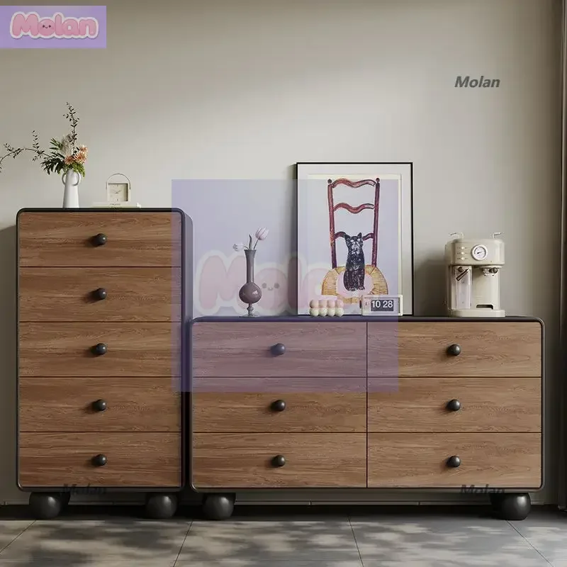 

Retro chest, living room against the wall, antique solid wood bedroom, bedside locker, French high-end porch storage cabinet