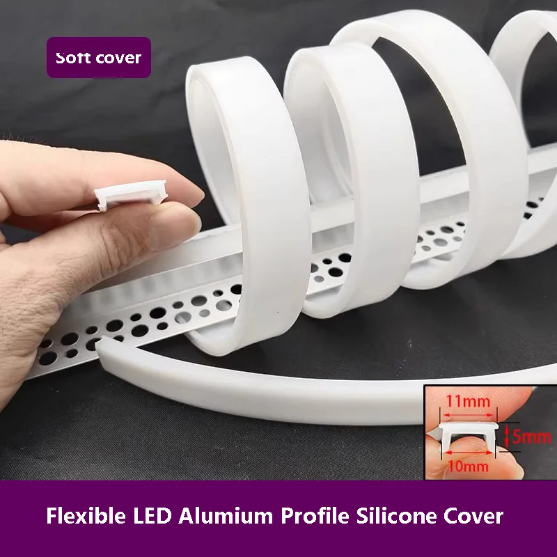 Alumium Profile Light Slot Silica Gel Cover Plate Silicone Diffuser Channel Linear Hard Light Replaceable Lampshade Accessories
