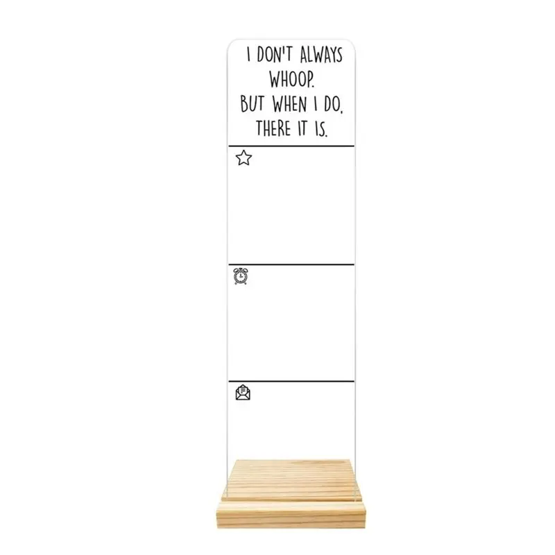 ABUO-Reminder Sticky Note Monitor Memo Board With Wooden Base For Efficient Note-Taking