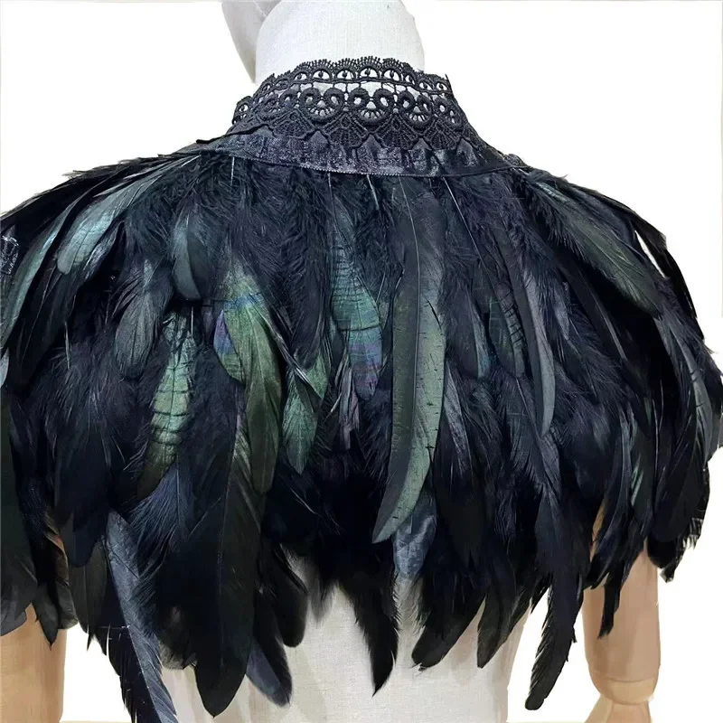 Feather Shrug Shawl Feather Shoulder Wrap Cape Jacket Feather Costume Halloween Rave Party Cosplay Filming Props