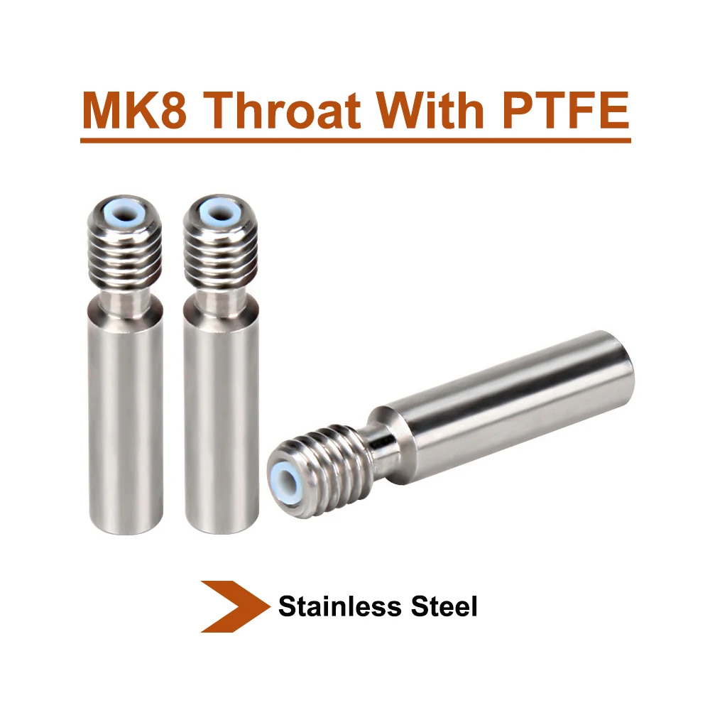 2/4pcs M6 Thread MK8 Throat With PTFE Tube 6*30.5mm Stainless Steel Heatbreak MK8 Hotend For 1.75mm Filament 3D Printer Parts