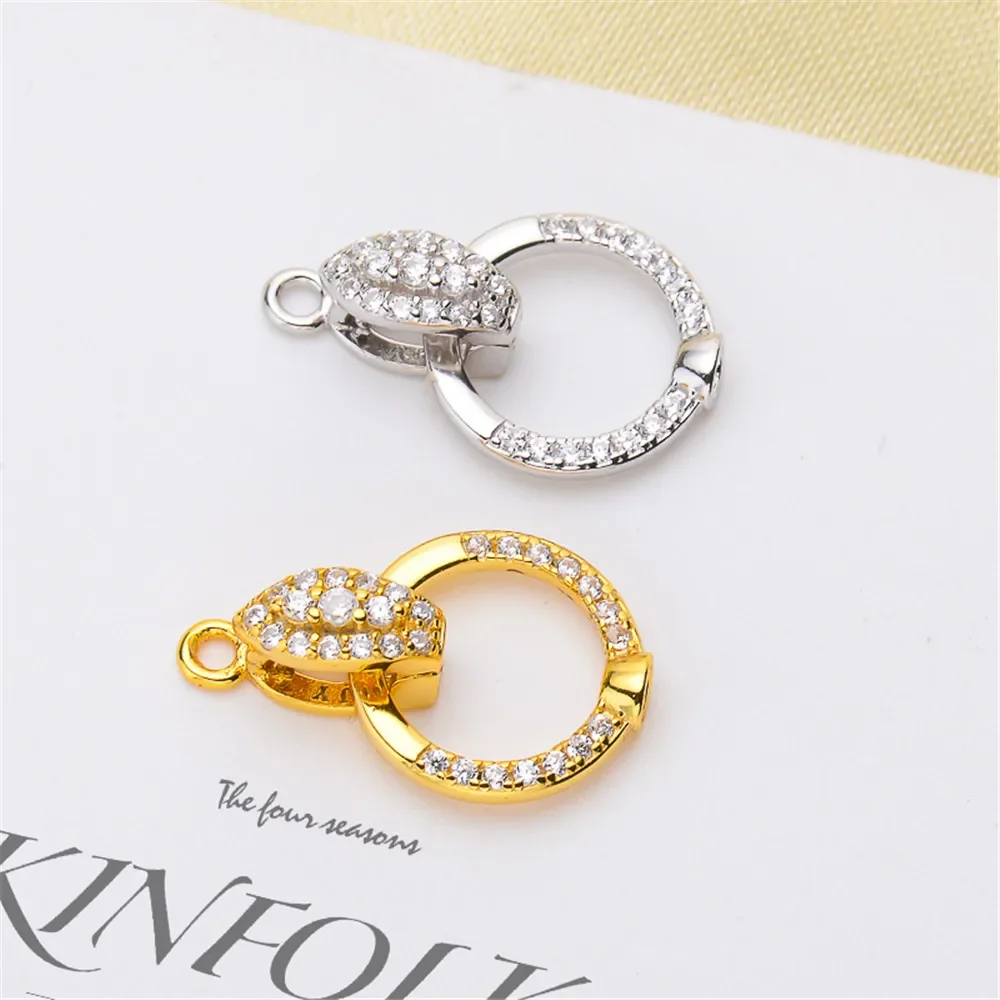 Solid S925 Sterling Silver Bracelet Clasps & Hooks DIY Handmade Pearl Necklace Connectors Material Fine Jewelry Accessories K004