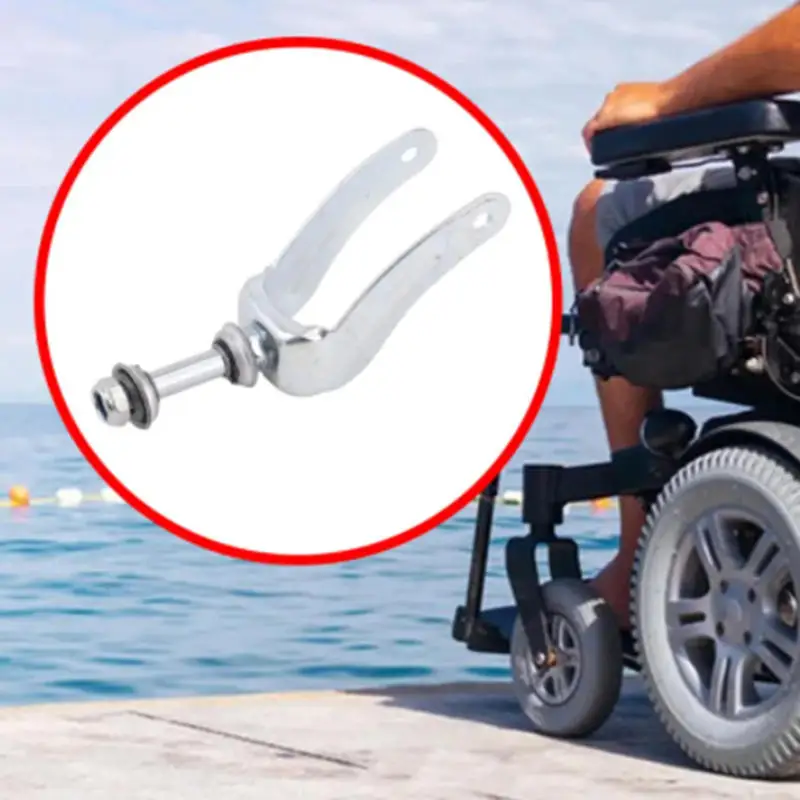 Garfo de cadeira de rodas de aço com suporte de roda dianteira de rolamento Suporte de roda dianteira resistente ao desgaste