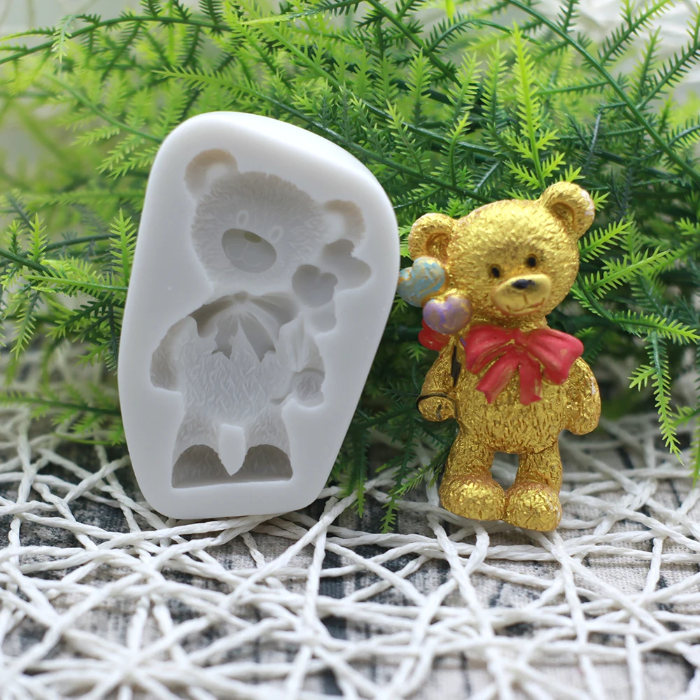 3d Bear Silicone Mold Fondant Cake Chocolate Candy Baking Sugar Craft Pastry Baking Mould Birthday wedding Decoration Tools