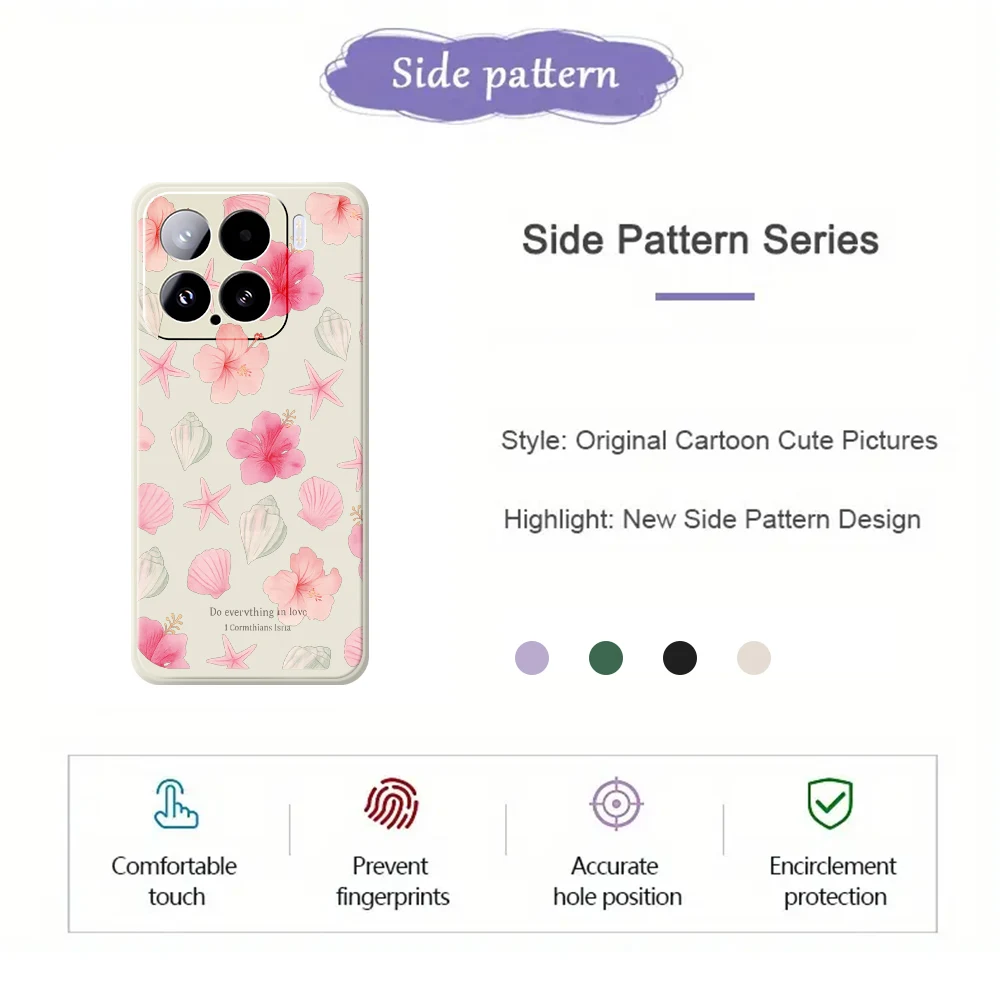 نجم البحر شل زهرة جراب هاتف ل Xiaomi Mi 15 Ultra Mi 14T 13T 12T 11T Pro غطاء سيليكون ل Xiaomi Mi 13T Pro حالات