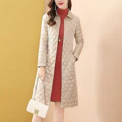 Chaqueta de plumón de imitación de albaricoque para mujer, parka acolchada de algodón, abrigo de moda, talla grande, Invierno