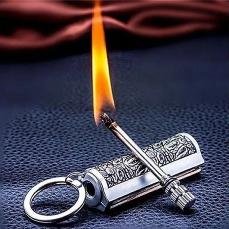 10000 Times Oil MatchesLighter Sealed WaterproofFlint Grinding WheelSmoking Accessories FireStarter for Outdoor Use