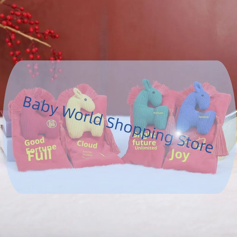 

1Pcs New Year Stuffed Animal Pony Toy Chinese Hong Bao Stuffed Animals Year Of Horse 2026 Mascots Plush Toy