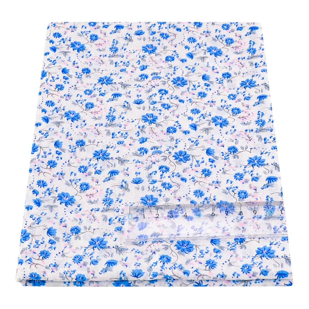 Thin Floral Cotton Fabric for Sewing Dolls, Cloth For Needlework, Patchwork Fabrics for Craft Material Fabric by the Meter