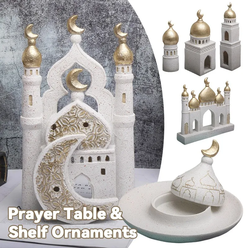 Middle Eastern Style Resin Statue Decor Set Indoor Ornament Family Tabletop Atmosphere Decoration Architectural Table Decor