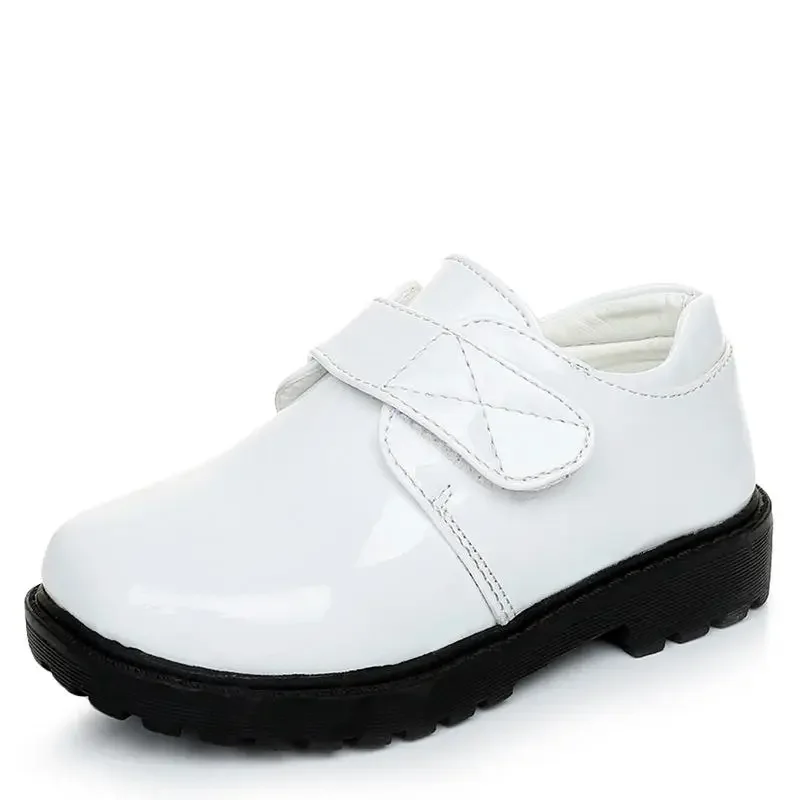 New Boys Leather Shoes British Style School Performance Kids Wedding Party Shoes White Black Casual Children Moccasins Shoes