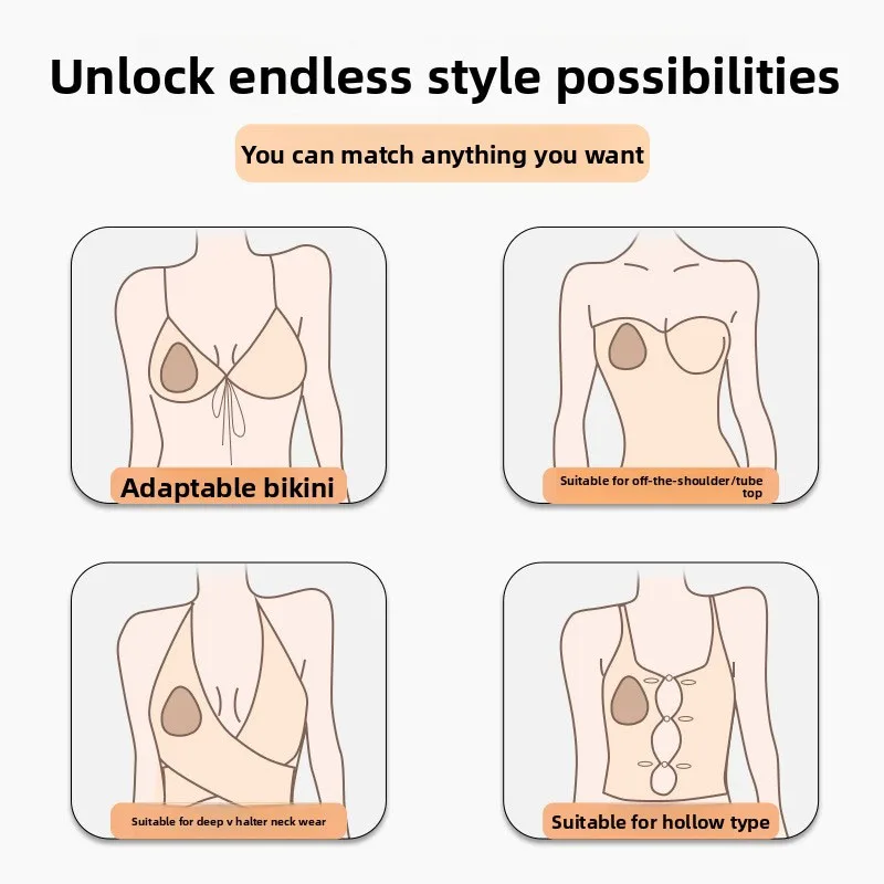 Waterdrop Invisible Bra Silicone Nipple Cover Bra Pad Strapless Breast Petals Chest Lifting Breast Pads Pasties view 6