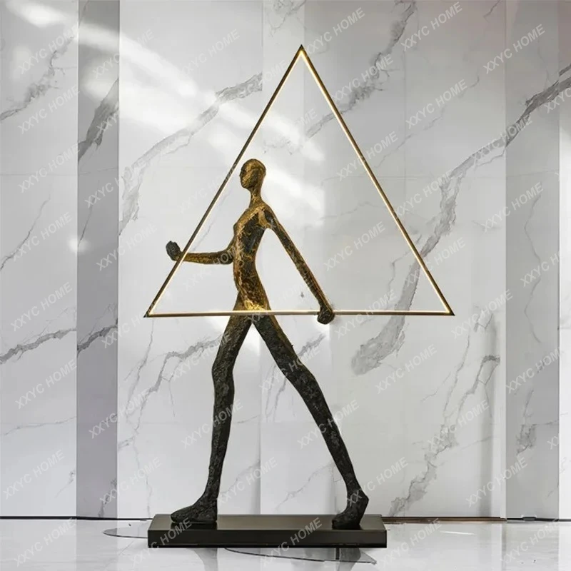 Creative humanoid sculpture floor-to-ceiling large ornament exhibition hall sales office Abstract art ornament can shine