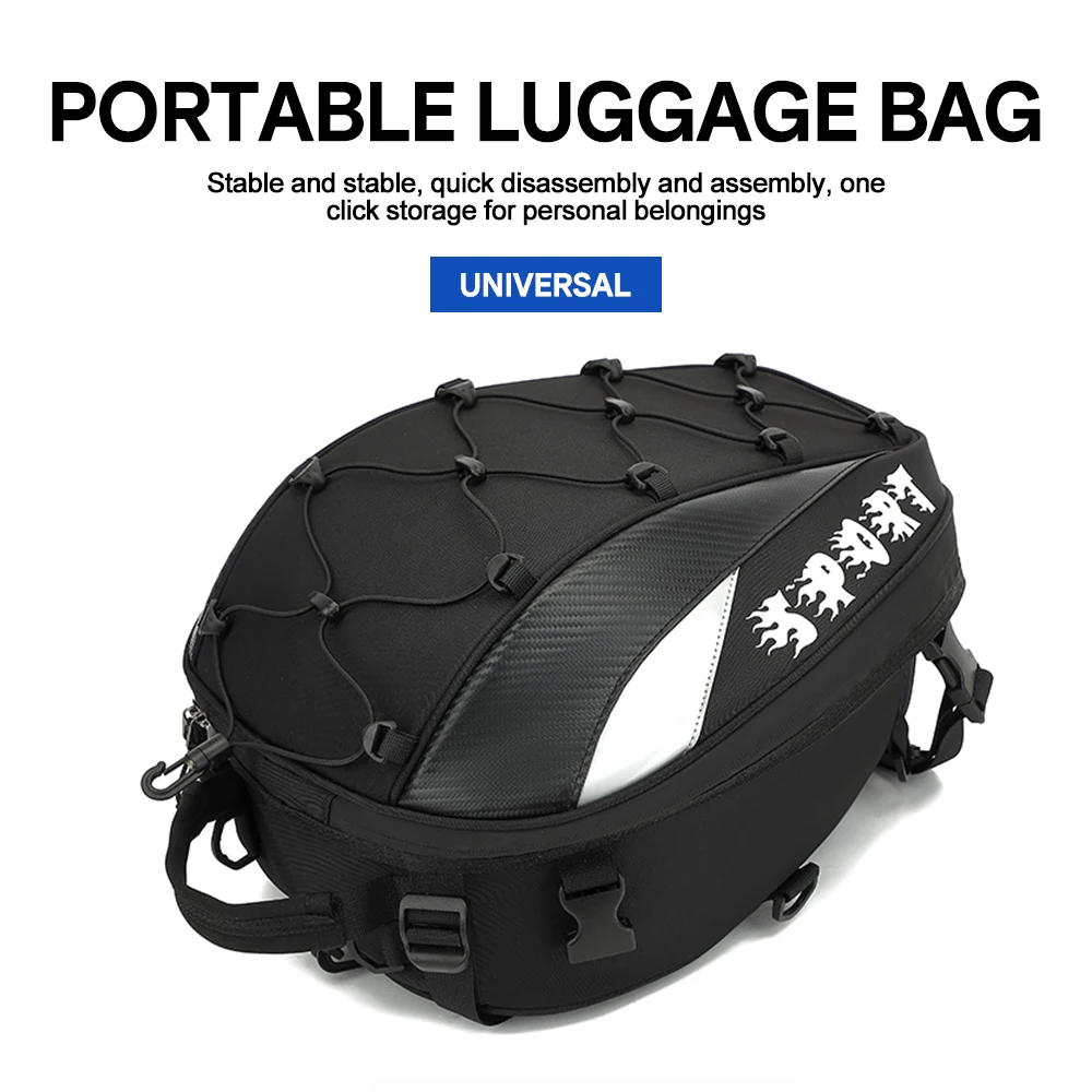 Motorcycle Back Seat Bags Waterproof Tail Bag Rear Seat Bag Multifunctional Motorbike Helmet Bag Moto Rider Backpack
