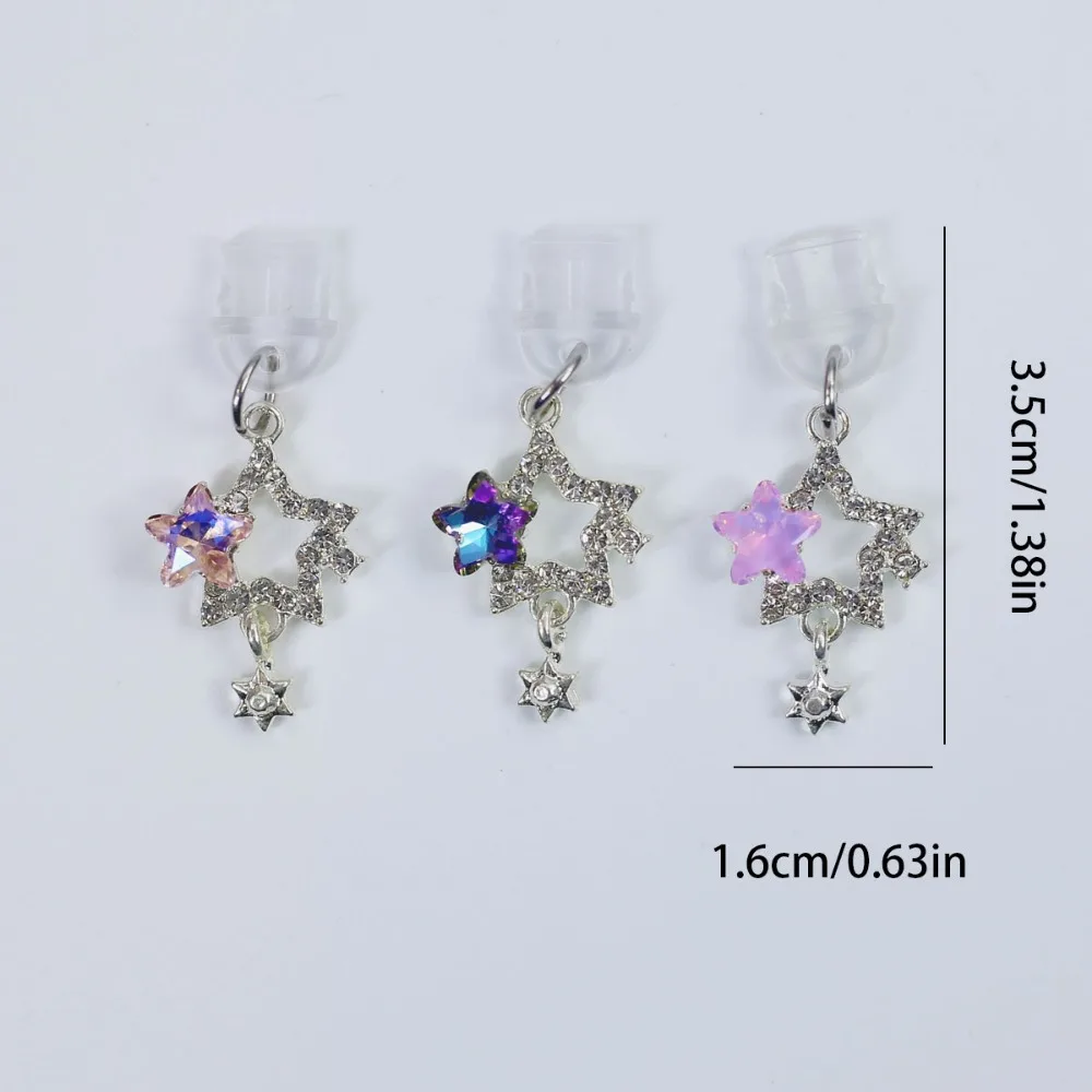 1pc Glitter Star Stella colorata Spina antipolvere per telefono per iPhone/typc-c Ciondolo Tappo antipolvere Decorazione della cassa del telefono Spina antipolvere