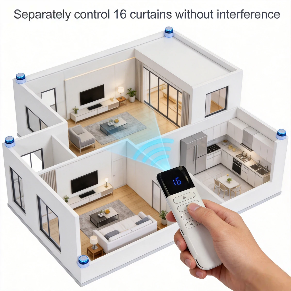 DOOYA Home Assistant Wireless Portable Remote Control 16 Channels LED Dimmer Smart Home Scene Control Switch Smart Home  - view 3