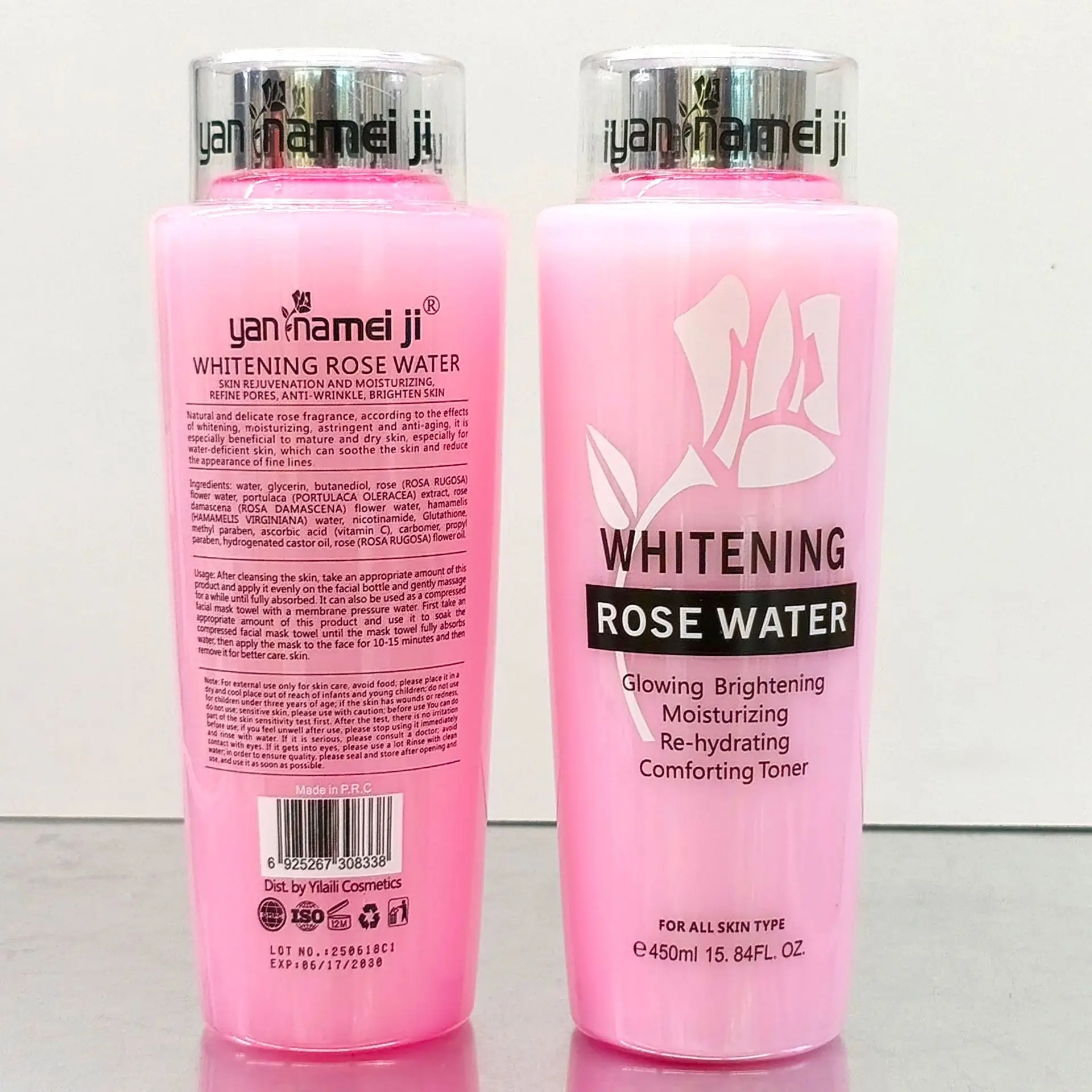 Tonique facial à l'eau de rose et à la perilla 450 ml, hydratant, régulateur de sébum, éclaircissant, réparateur, soin hydratant pour la peau du visage.