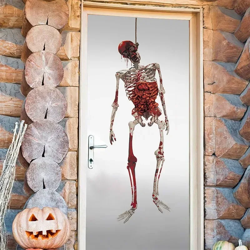 Halloween Ghost Paper Skeleton Window Stickers Can Move Scary Ghost Window Stickers For Windows Glass Walls Party Decorations