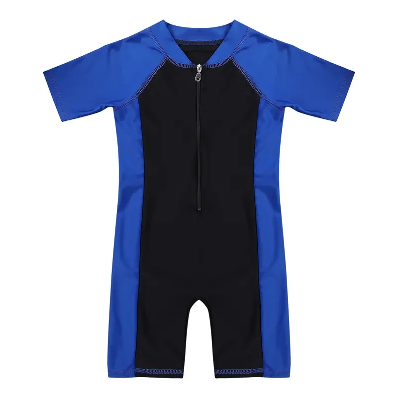 أطفال Legsuit ملابس السباحة طفح الحرس ملابس السباحة الرياضية قصيرة بذلة بحر بنين بنات تصفح السباحة ثوب السباحة