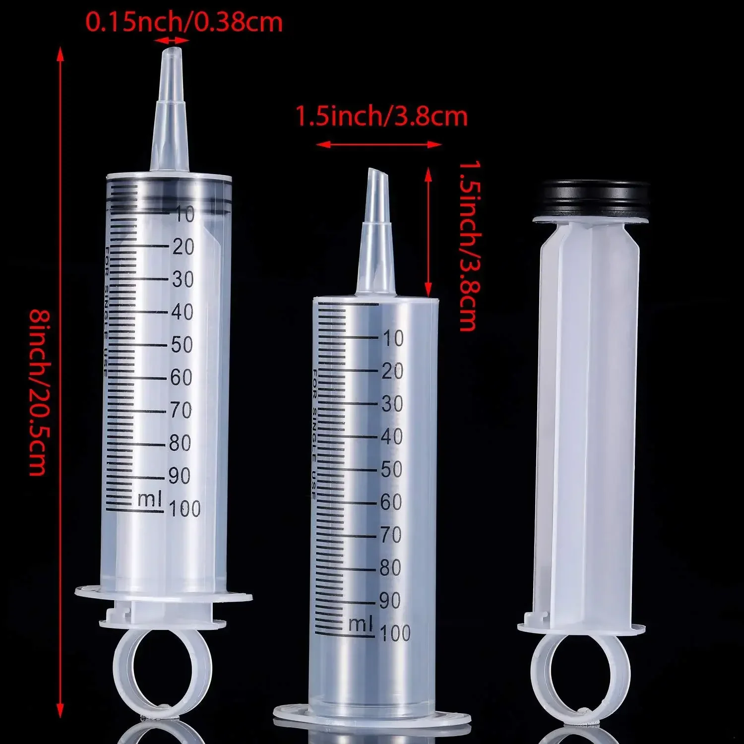 100ml Large Capacity Syringe Reusable Pump Measuring With Tube Feeding Ink Pumping Oil Feeding Enema Glue Hydroponics Syringe