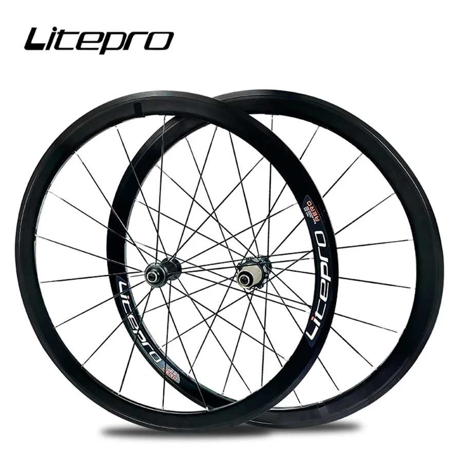 Litepro 40MM 700C Carbon Fibre Hub Straight Pull Wheels Alloy Rim 6 Claws 11S Road Bicycle V Brake Wheelset 1900G