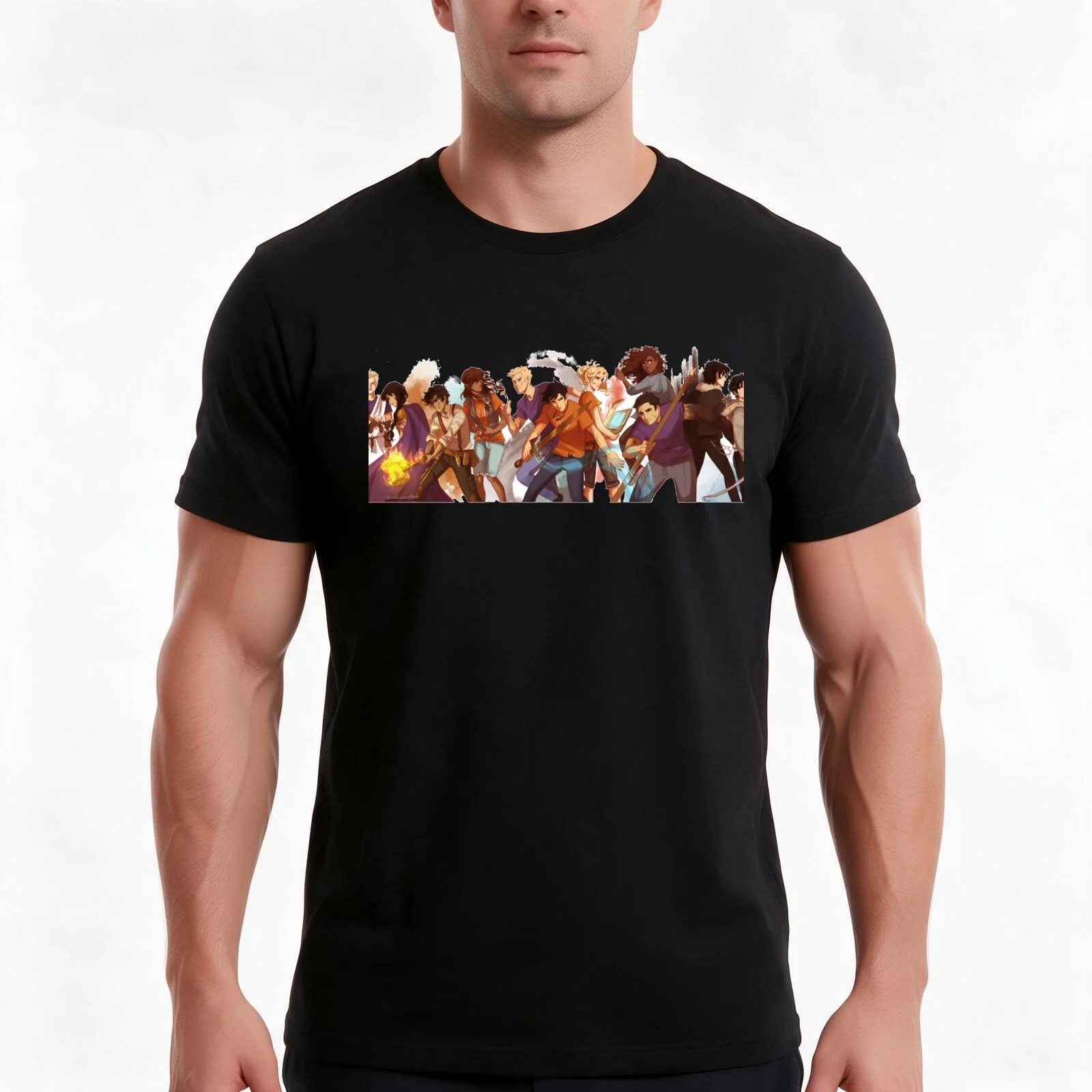 percy jackson-Heroes of Olympus T-Shirt, Summer Casual Cotton Tee, Oversized Streetwear Tops, Vintage Graphic Print, 100% Cotton