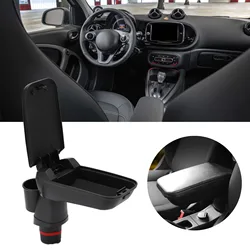 Central Armrest Box with Water Cup Holder Replacement for Mercedes Smart Fortwo Forfour 453 15-19 Water Cup Holder Car Cup Stand