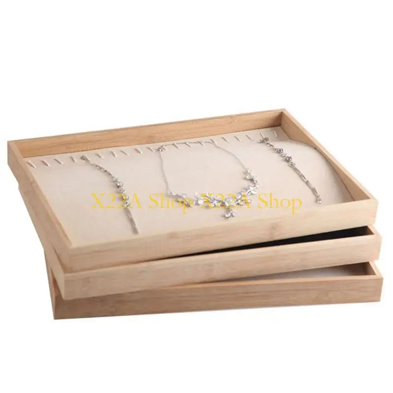 ネックレスリングのための多機能のユニークなウッドジュエリートレイスタッフジュエリーオーガナイザー