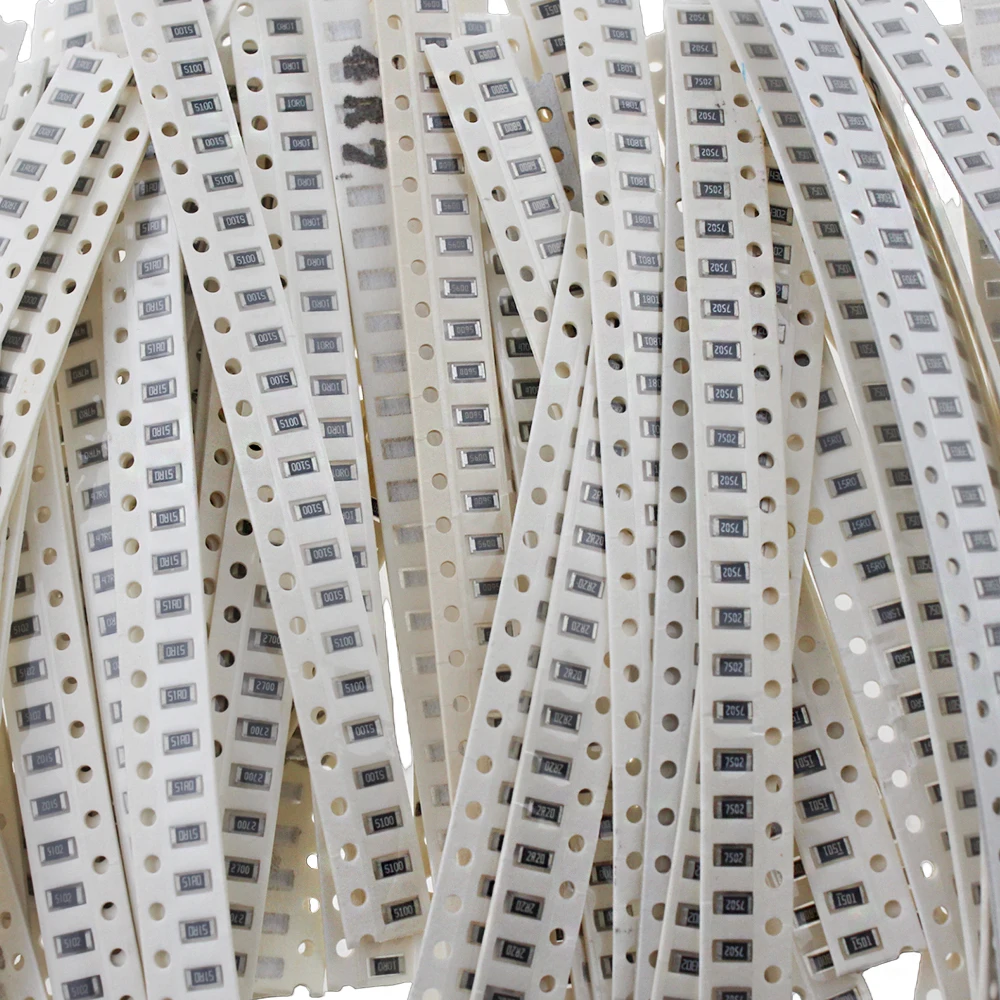 1500 قطعة 0402 0603 0805 مقاومات SMD مجموعة متنوعة 60 قيم 0 أوم-10 متر أوم 330R 820R 1% مجموعة مقاومات الرقائق