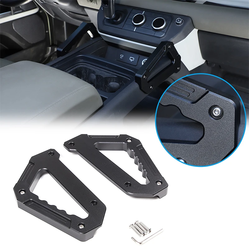 

Aluminum Black Car Center Console Grab Handle Hand Holder Grip Trim For Land Rover Defender 90 110 130 2020-2024 Car Accessories